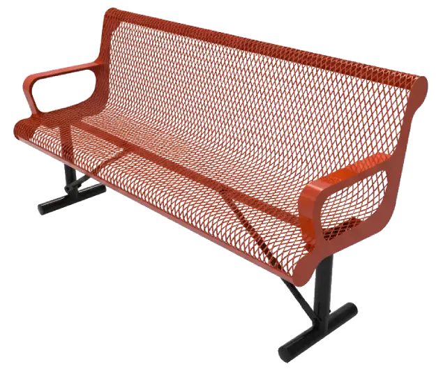 6ft contoured bench orange portable mount park tuff