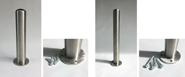 Stainless steel threaded base bollard with low no-trip-hazard mount - Park Supplier - view 4