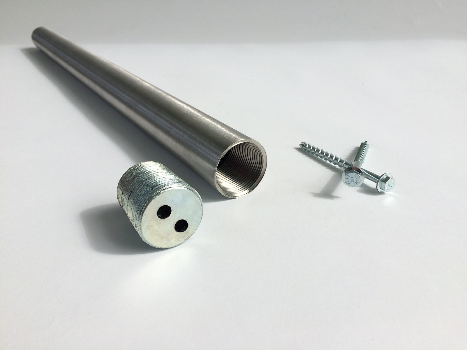 Stainless steel threaded base bollard with low no-trip-hazard mount - Park Supplier