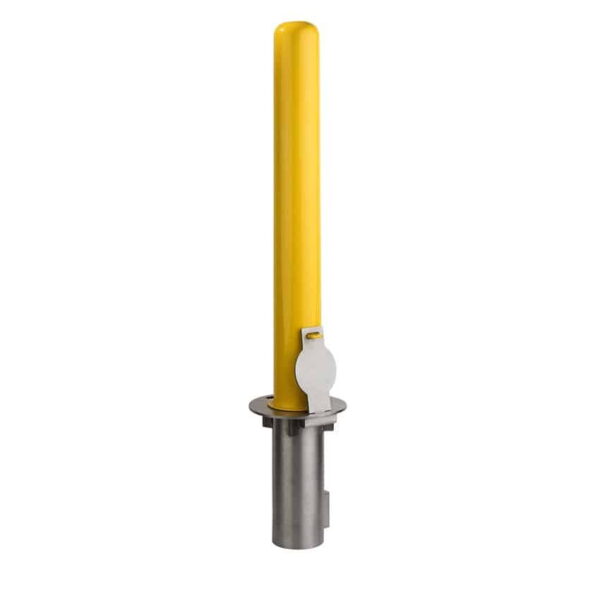 4 inch in-ground sleeve receiver for a removable bollard set flush in concrete - Park Supplier