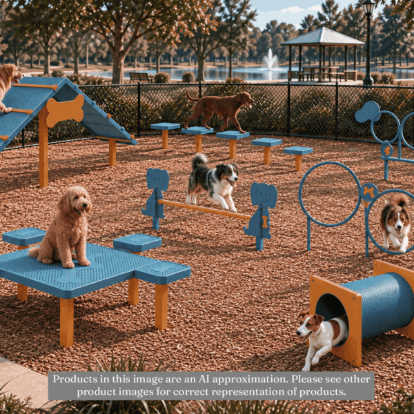 Large Dog Park Equipment Kit - Fun: Blue and Yellow