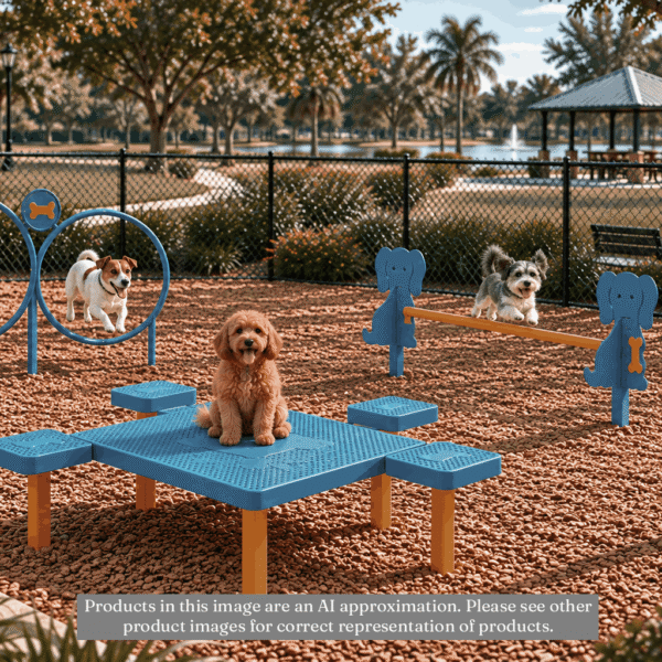 Small Dog Park Equipment Kit - Fun: Blue and Yellow