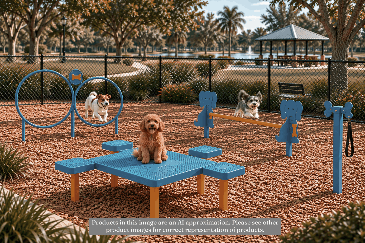 Small Dog Park Equipment Kit - Fun: Blue and Yellow