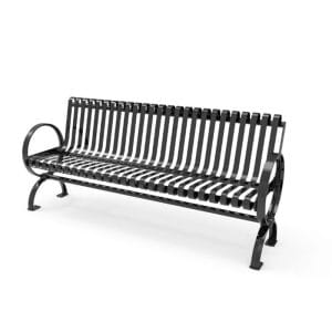 Bench Village With Rolled Back Strap Metal ParkTuff™