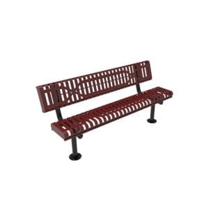 Bench With Back Rolled Edges Strap Metal Surface Mount ParkTuff™