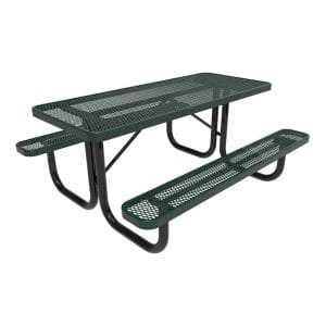 Picnic Table ParkTuff™ 6ft Rectangular Expanded Metal Portable