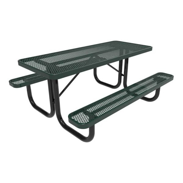 Picnic Table ParkTuff™ 6ft Rectangular Expanded Metal Portable