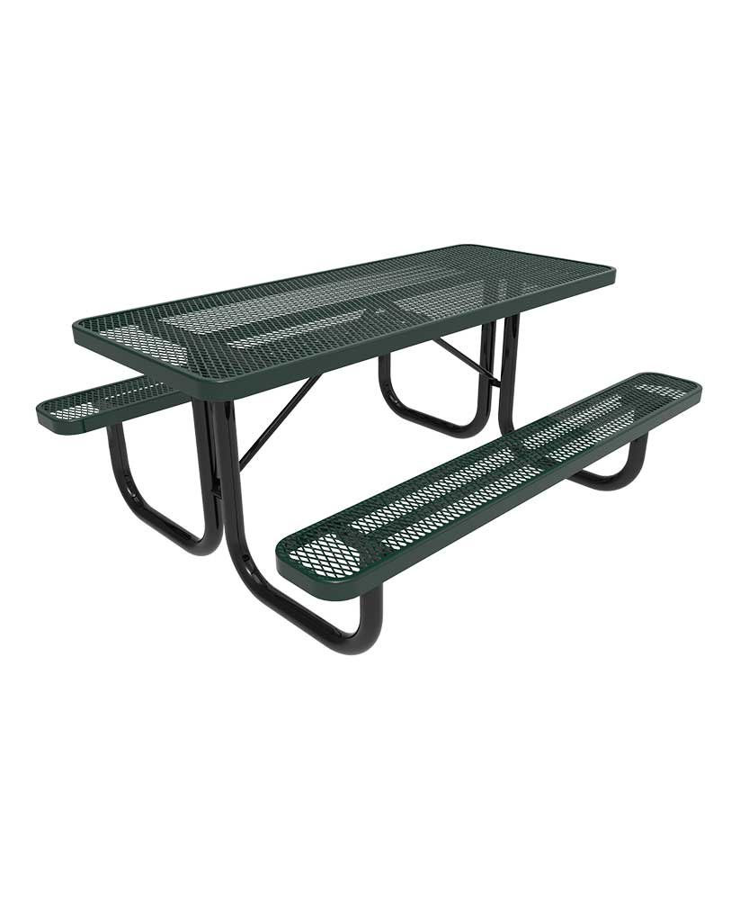 Picnic Table ParkTuff™ 6ft Rectangular Expanded Metal Portable