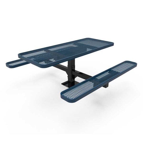 Picnic Table ParkTuff™ 6ft Rectangular Pedestal Expanded Metal Surface Mount