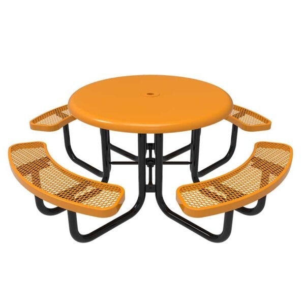 Picnic Table ParkTuff™ Round Solid Top Expanded Metal Portable