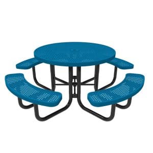 Picnic Tables ParkTuff™ Round 4 seat Perforated Metal Portable