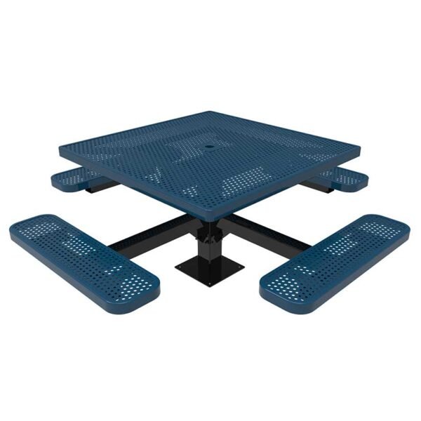 Picnic Tables ParkTuff™ Square Pedestal Perforated Metal Surface Mount